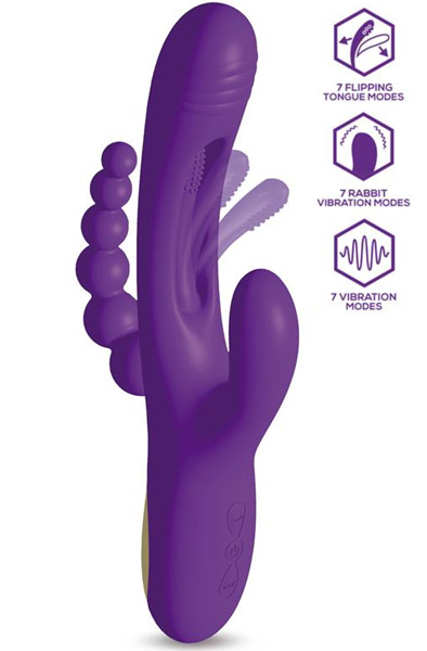 Triya Vibe With Flipping Tongue & Anal Beads - G-Punkt-Vibrator 1
