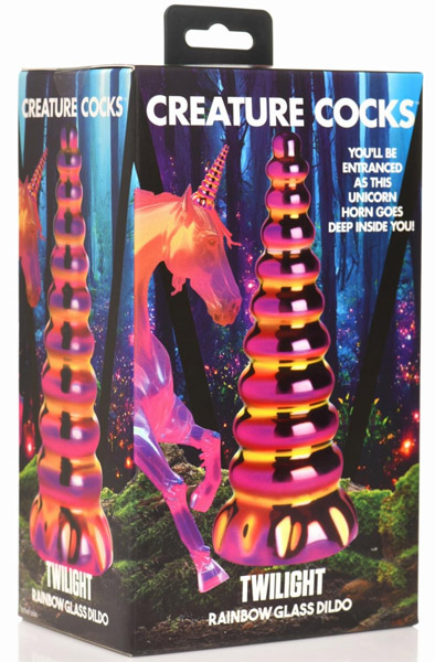 Twilight Rainbow Glass Dildo 16 cm - Drachen-Dildo 5