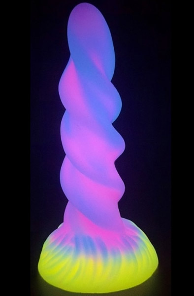 Unicorn Spiral Luminescent Dildo 21,5 cm - Drachen-Dildo 2