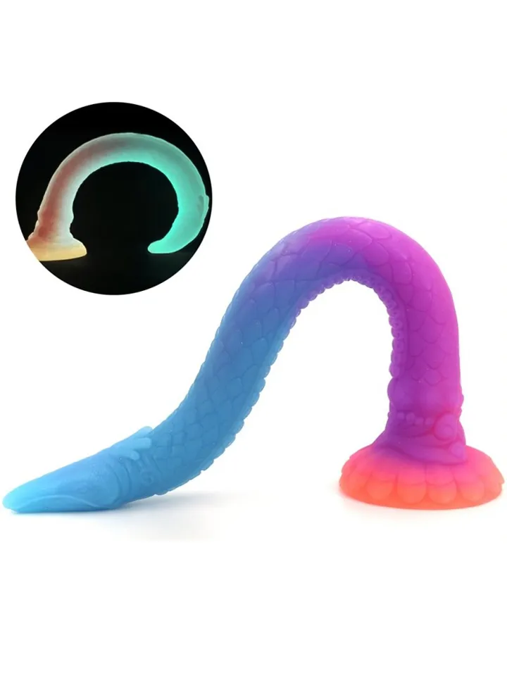 Unicorny Luminous Mixed Color Anal Dildo 47 cm - Dragon dildo 1