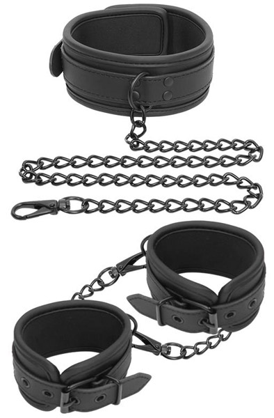 Vegan Collar & Hand Cuffs Set - Halsband-Handschellen-Kombination 1