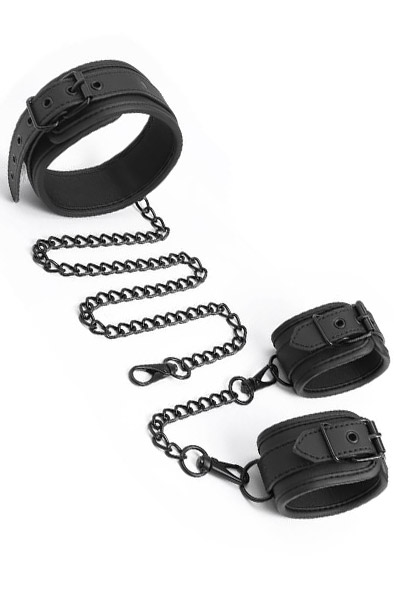 Vegan Collar & Hand Cuffs Set - Halsband-Handschellen-Kombination 2