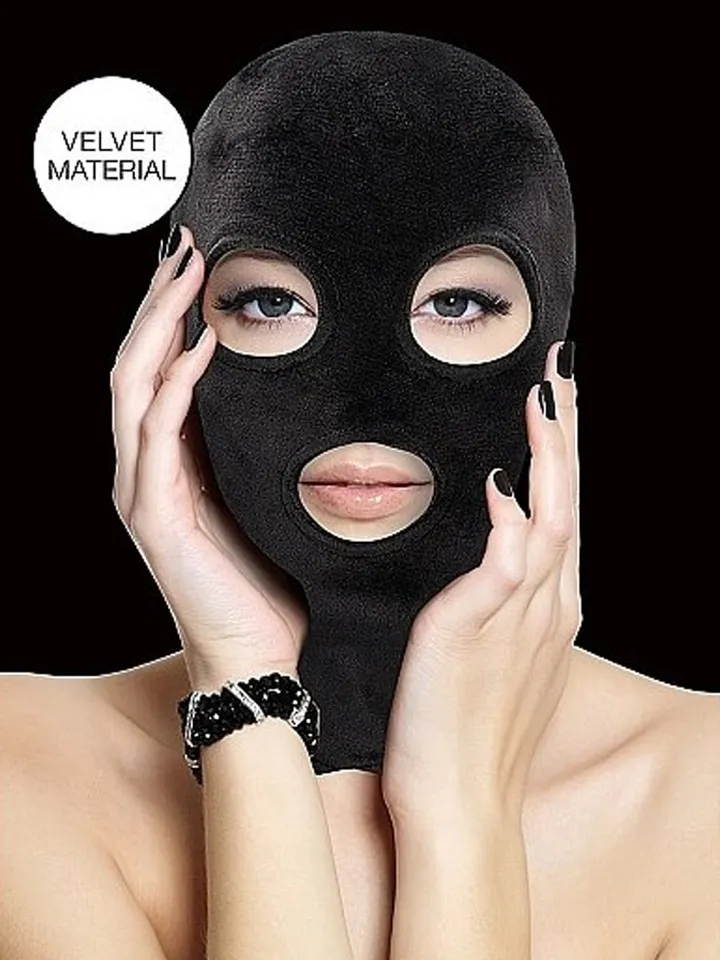Velvet & Velcro Mask With Eye & Mouth Opening - BDSM mask 1 [full]