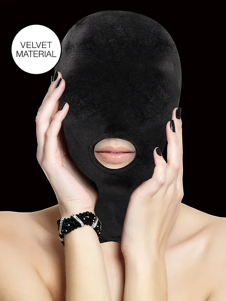 Velvet & Velcro Mask With Mouth Opening - BDSM mask 1 [full]