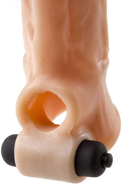 Vergite Realistic Sleeve With Vibration Flesh 21cm - Vibrierende Penis-Manschette 2