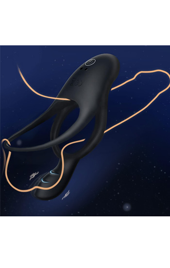 Vibrating Cock Ring With Clitoral Vibrator - Penisring mit doppelter Penetration 2