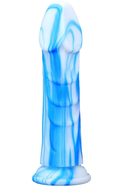 Vipriks Dildo Blue-White 21 cm - Drachen-Dildo 1