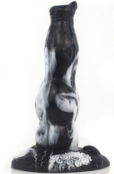 Wolfy Dragon Dildo Black/White 21 cm - Drachen-Dildo 1