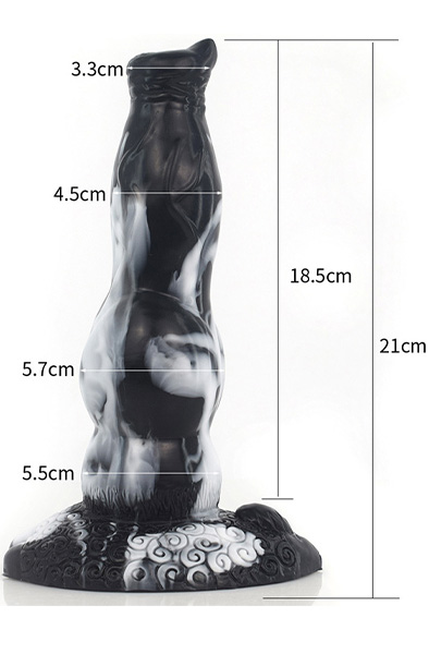 Wolfy Dragon Dildo Black/White 21 cm - Drachen-Dildo 2