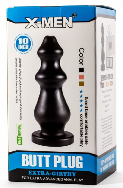 X-Men Extra Girthy Butt Plug Black 24 cm - XXL-Analplug 6