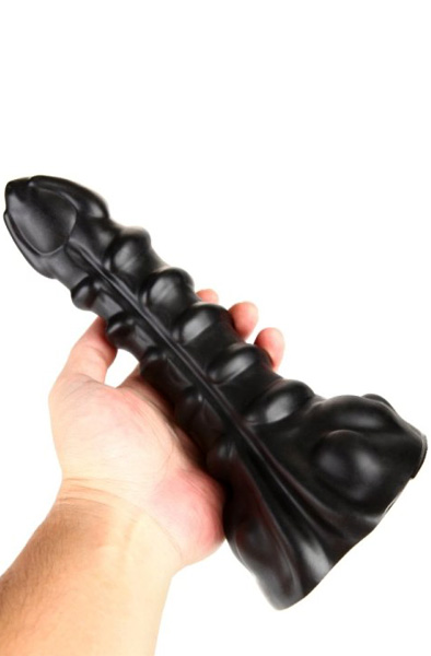 X-Men Ribbed Anal Dildo Black 22,5 cm - Monster-Dildo 3