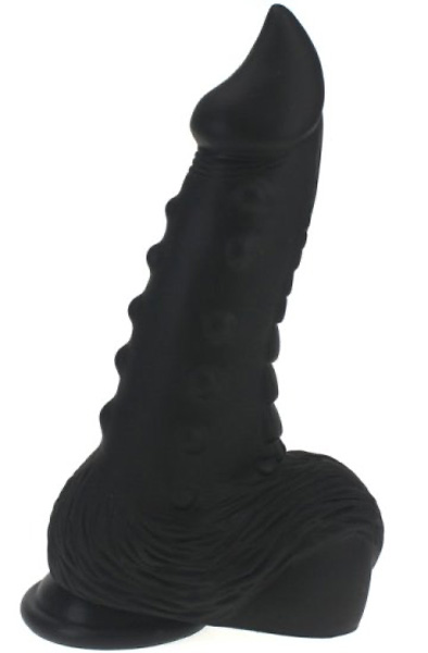 X-Men Scaly Silicone Dildo Black 21 cm - Monster-Dildo 1