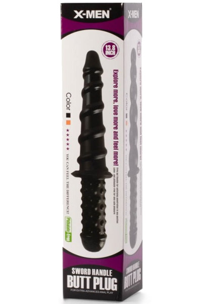 X-Men Sword Handle Butt Plug Black 35 cm - Dildo mit Griff 2