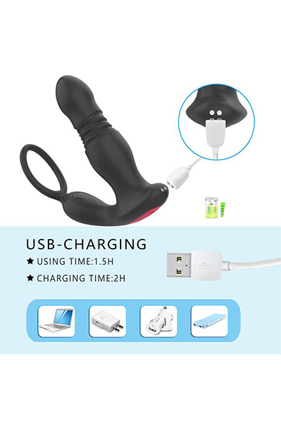 Zenn Analvergnügen P-Punkt Stoßfunktion - Prostatavibrator mit Penisring 2