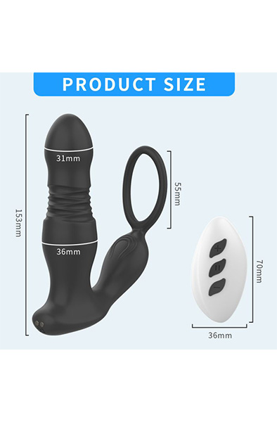 Zenn Analvergnügen P-Punkt Stoßfunktion - Prostatavibrator mit Penisring 3