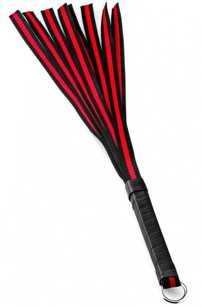 Zenn Black & Red Fabric Whip - Flogger 1