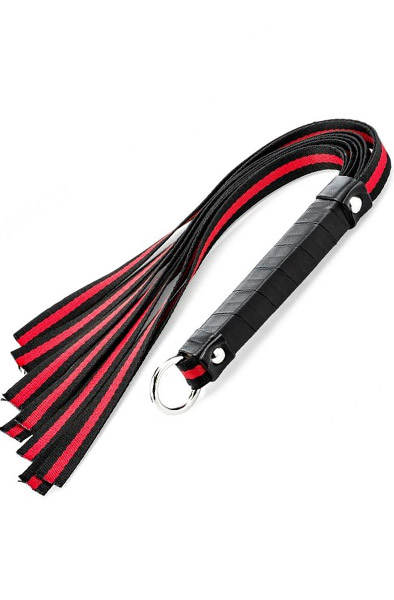 Zenn Black & Red Fabric Whip - Flogger 2