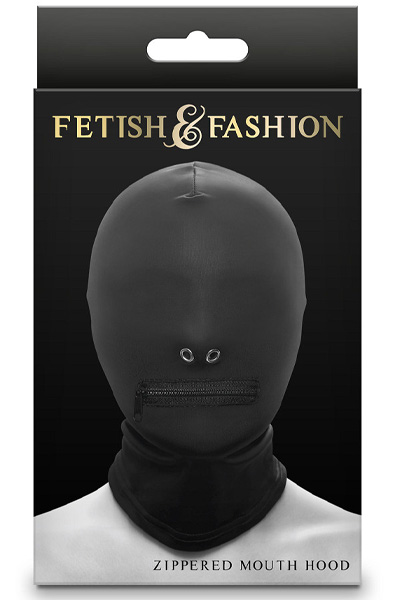 Zippered Mouth Hood Black - BDSM mask 2