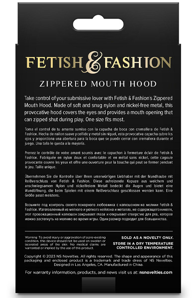 Zippered Mouth Hood Black - BDSM mask 3